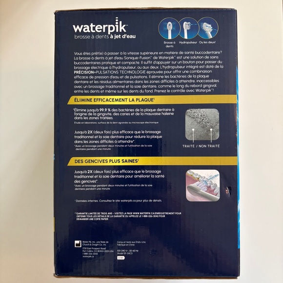 Waterpik Flossing Toothbrush Sonic-Fusion 2.0 w/ Water Flosser Combo, White, New - Picture 2 of 8